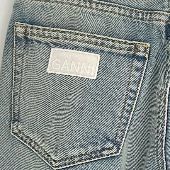 Ganni Swigy Style 6551 Classic Blue Denim Jeans, Tint Wash, Size 25, NWT - Picture 9 of 13